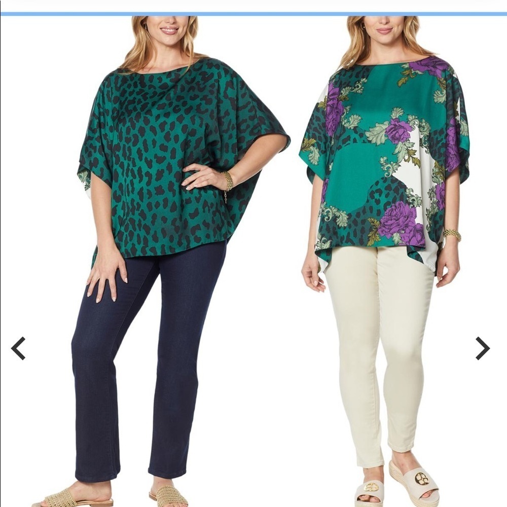 IMAN REVERSIBLE 2 in1 sleeved PUNCHO top floral animal combo oversized MED LRG